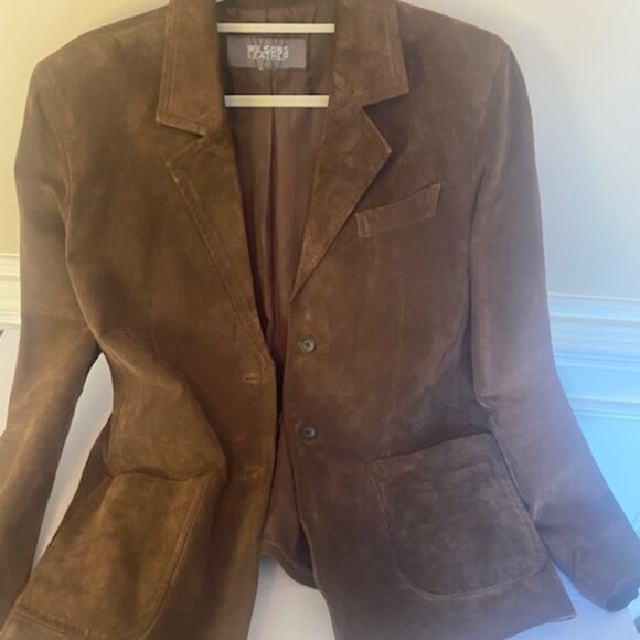 Wilsons Leather Women's Suede Jacket/Blazer in Brown, Size Large - Picture 1 of 7
